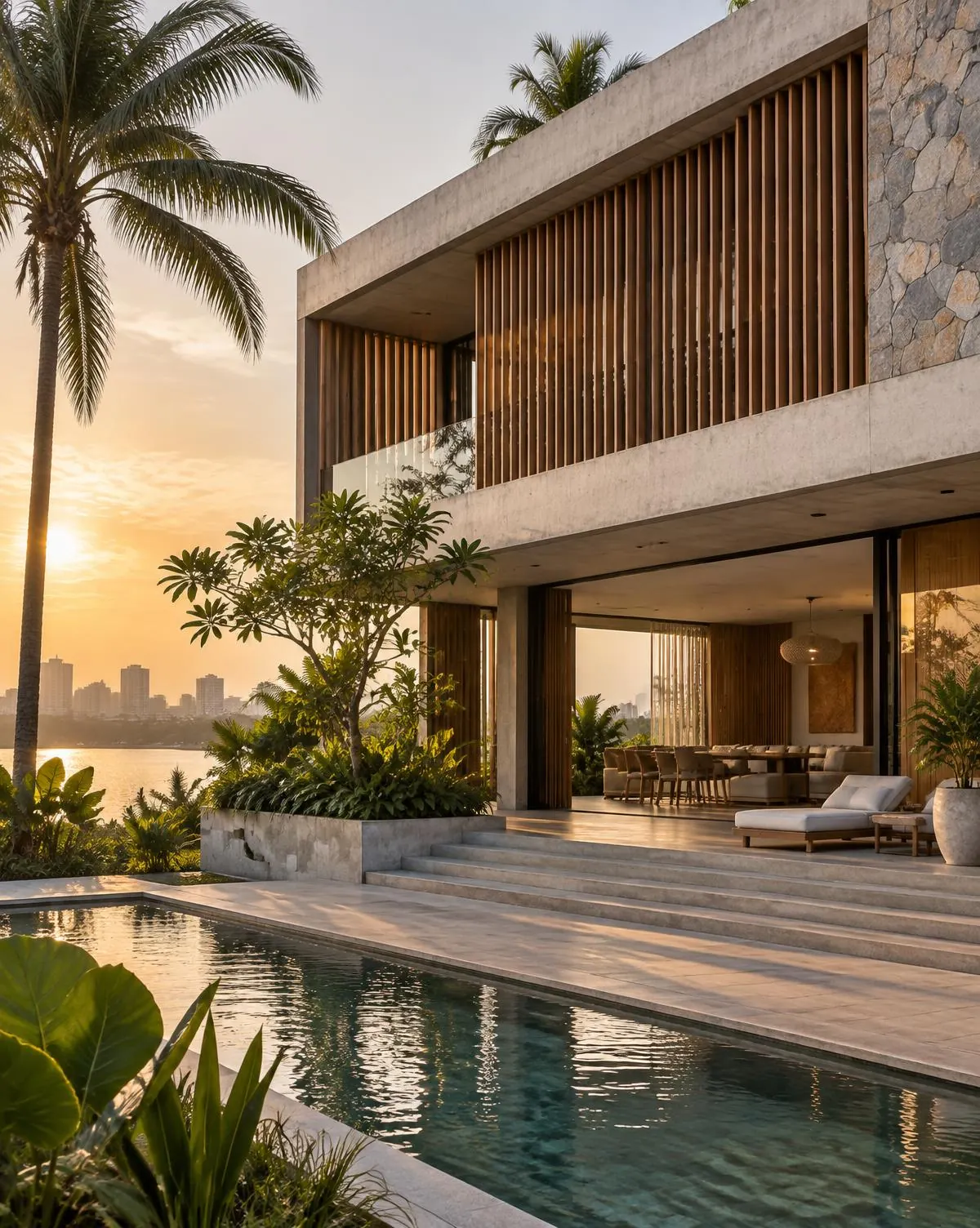 Résidence contemporaine tropicale
